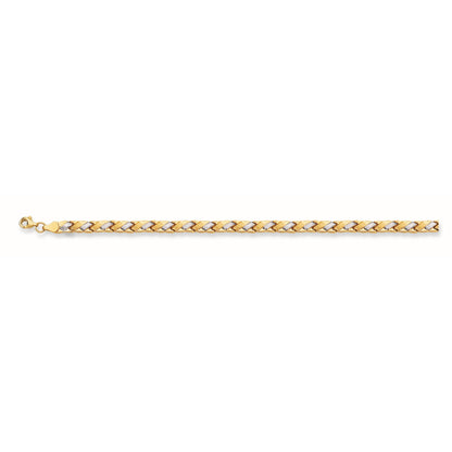 14K Twotone Gold Satin X Stampato Bracelet