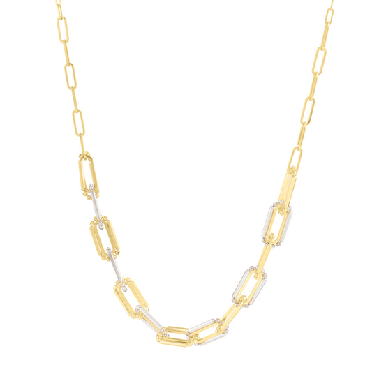 14K TwoTone Pallina Paperclip Necklace