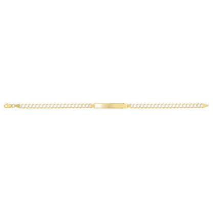 14K 4.7mm Pave Curb ID Bracelet