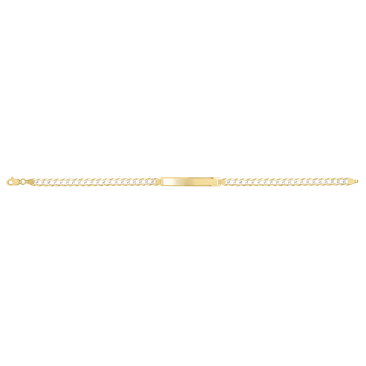 14K 4.7mm Pave Curb ID Bracelet
