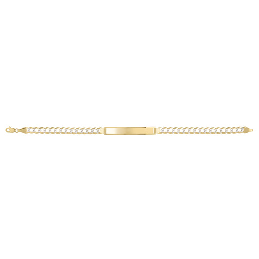 14K 5.7mm Pave ID Curb Bracelet