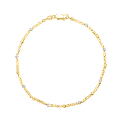 14K TwoTone Bar & Bead Chain
