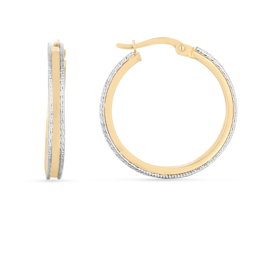 14K Twotone Round Hoop