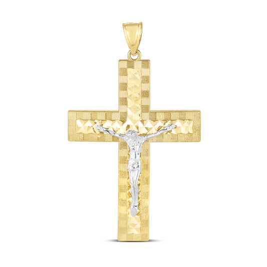 14K Twotone Cross Pendant