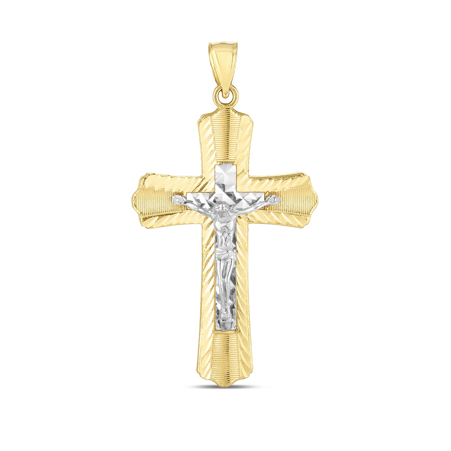 14K Twotone Cross Pendant