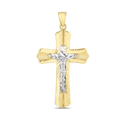 14K Twotone Cross Pendant
