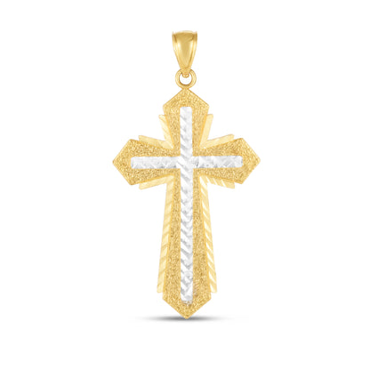 14K Twotone Cross Pendant