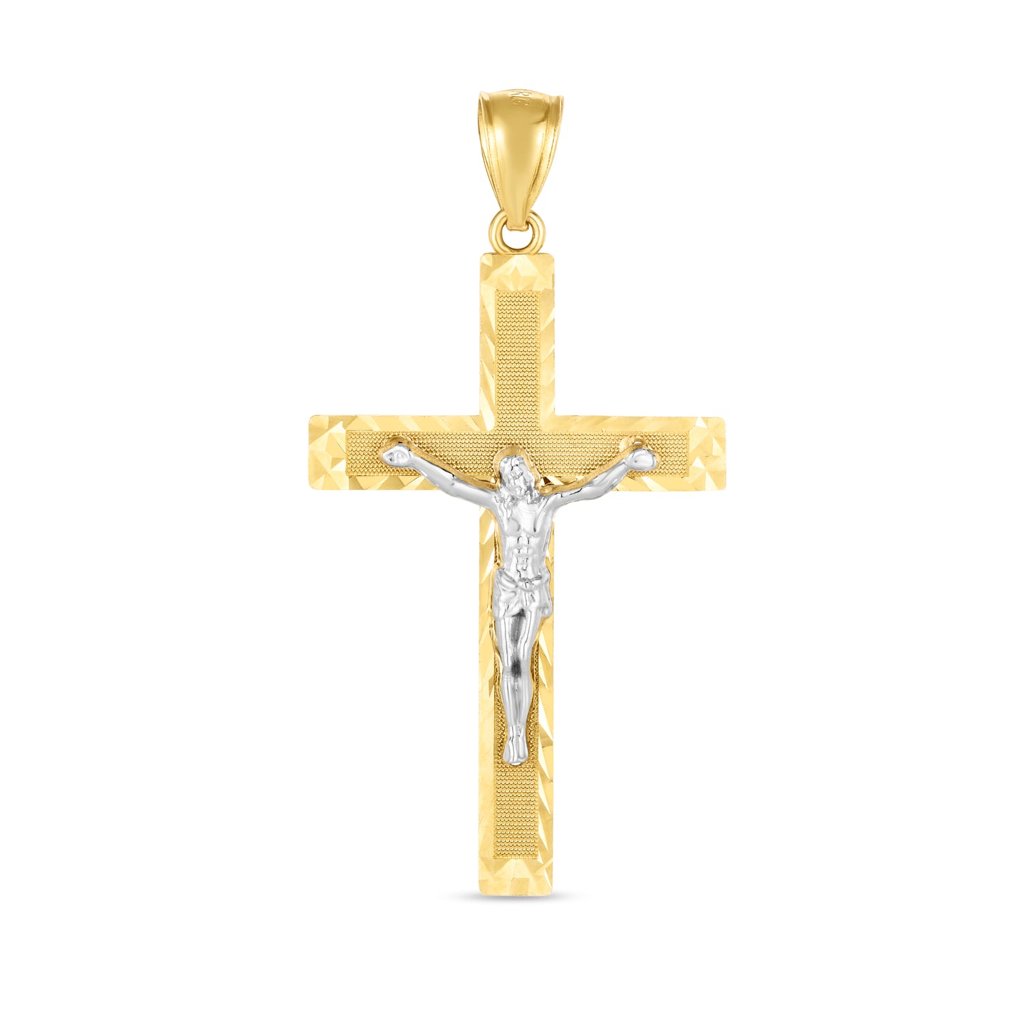 14K Twotone Cross Pendant