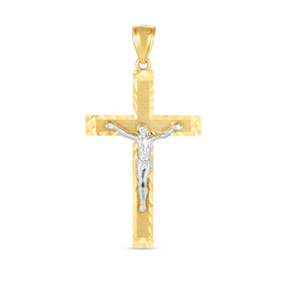 14K Twotone Cross Pendant