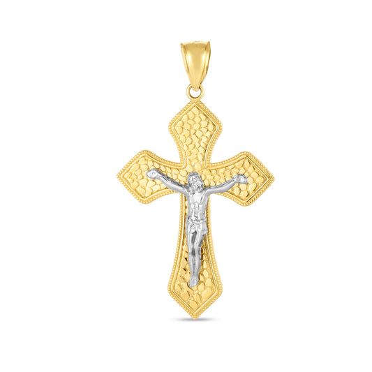 14K Twotone Cross Pendant