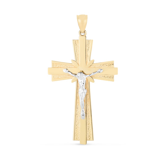 14K Twotone Cross Pendant