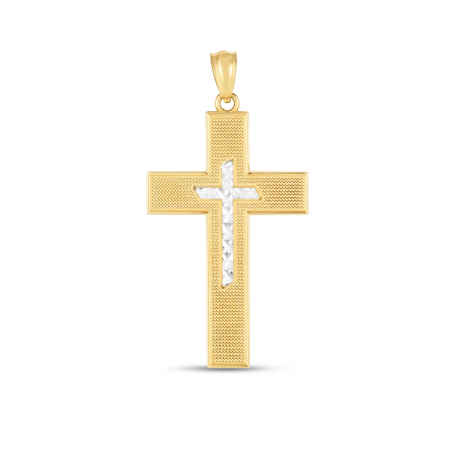 14K Twotone Cross Pendant