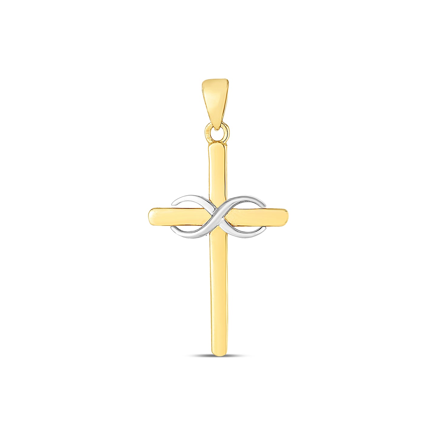 14K Twotone Cross Pendant