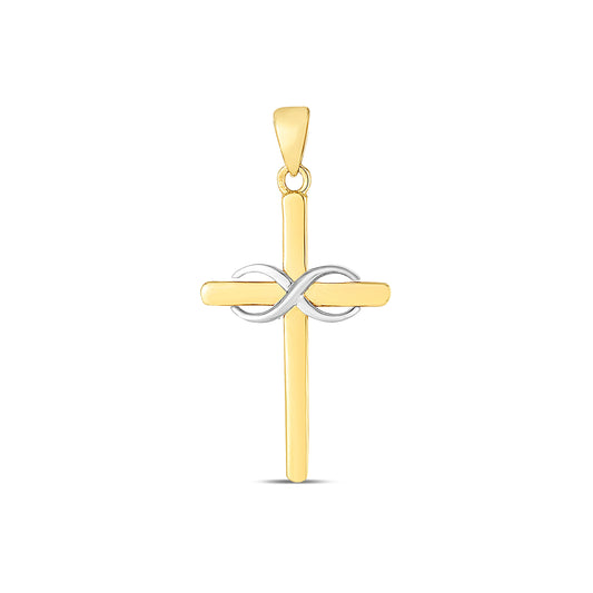 14K Twotone Cross Pendant