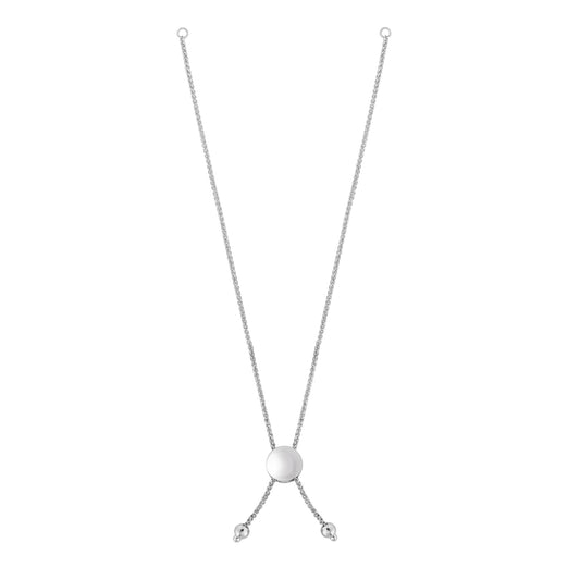 14K Gold Round Wheat Chain with Disc Slide Friendship Bracelet
