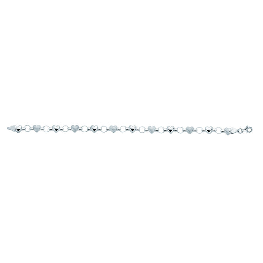 14K Gold Heart Alternating Bracelet