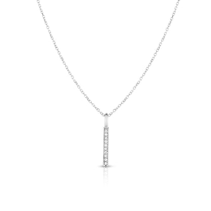 14K Gold .06ct Diamond Bar Necklace