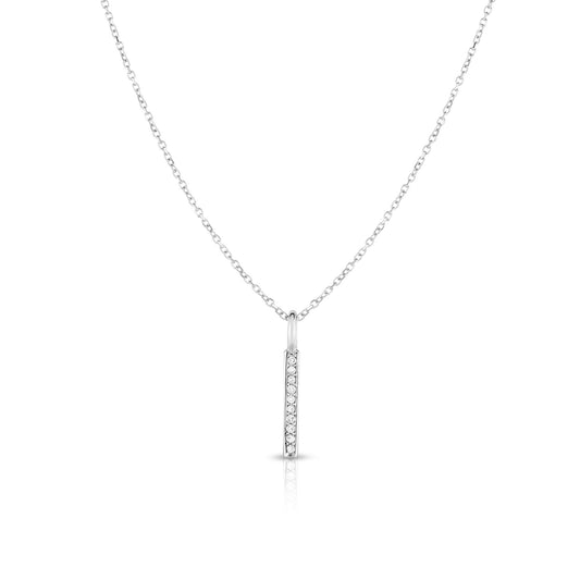 14K Gold .06ct Diamond Bar Necklace